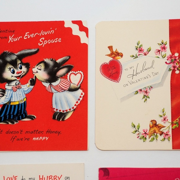 VTG Valentine's Day Folded Card Lot of 7, HUSBAND - Picture 2 of 8